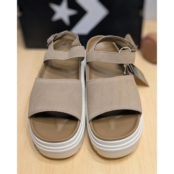 Converse Chuck Taylor All Star Lugged Heel Tan Suede Sandals Women's Size 9 NIB - Picture 5 of 14